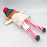 Doudou poupée blanche rose rayé étoiles TAPE A L'OEIL