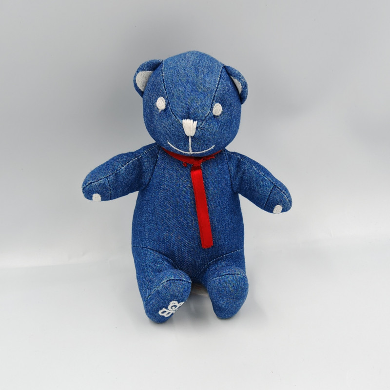 Doudou ours bleu jean OBAIBI