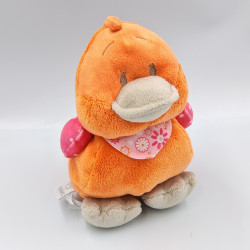 Doudou oiseau poussin orange gris Iris et Babette Noukie's