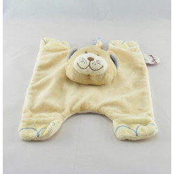 Doudou plat chat renard beige bleu BENGY