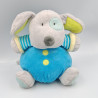 Doudou chien gris bleu vert OBAIBI