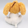 Peluche chien beige blanc noeud satin marron DOHO