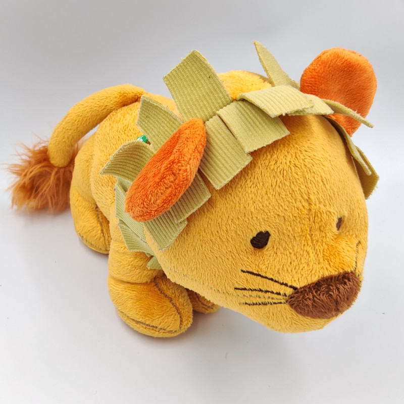 Doudou lion orange vert ITSIMAGICAL