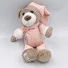 Doudou ours marron rose LOUISE MANSEN