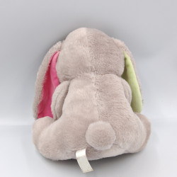 Peluche lapin gris rose vert toute douce avec oeuf de Pâques