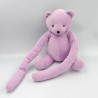 Doudou ours rose mauve longs bras VERTBAUDET