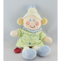 Doudou lutin escargot robe verte spirale étoiles KIABI