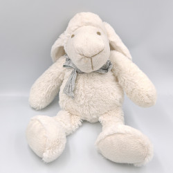 Doudou mouton blanc gris FAMIFLORA