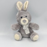 Doudou lapin gris blanc rayé ENESCO