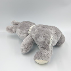 Doudou lapin gris blanc rayé ENESCO