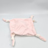 Doudou plat chat blanc rose fleurs BOUT'CHOU BOUTCHOU