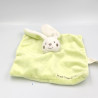 Doudou plat lapin blanc vert Mon premier doudou KIMBALOO