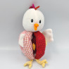 Doudou balle eveil oiseau poule rouge John LILLIPUTIENS
