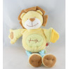 Doudou lion jaune bleu Jungle TEX