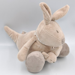 Doudou kangourou gris beige AMADEUS