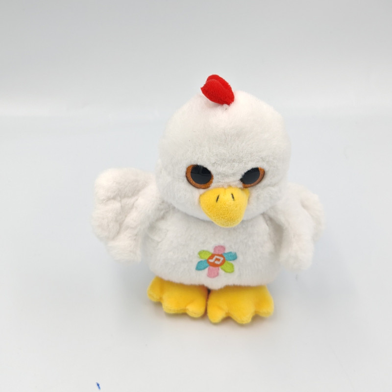 Doudou poule blanche rouge jaune GIPSY