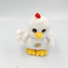 Doudou poule blanche rouge jaune GIPSY