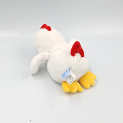 Doudou poule blanche rouge jaune GIPSY