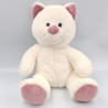 Doudou peluche doudou chat blanc rose GIPSY