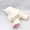 Doudou peluche doudou chat blanc rose GIPSY