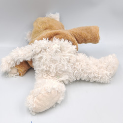 Doudou chat blanc gris pull marron ENESCO
