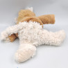 Doudou chat blanc gris pull marron ENESCO
