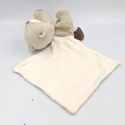 Doudou chat renard beige marron rouge vert mouchoir cajou SUCRE D'ORGE