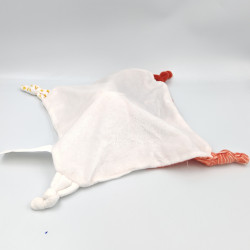 Doudou plat renard écureuil biche orange blanc étoiles SC CONSYS