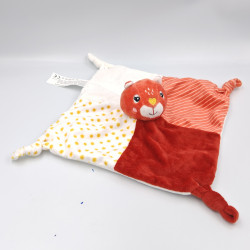 Doudou plat renard écureuil biche orange blanc étoiles SC CONSYS