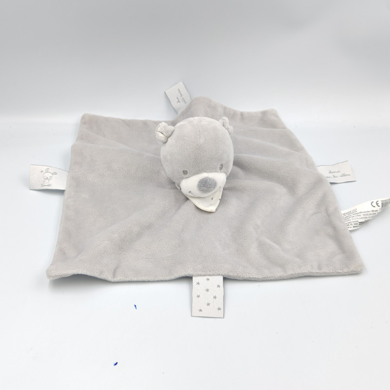 Doudou plat ours gris BOUTCHOU BOUT'CHOU