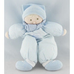 Doudou poupée lutin bleu vert rose MOULIN ROTY