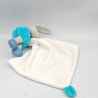 Doudou lapin Poupi bleu gris pois