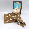 Doudou plat ours marron coeurs FILANTEX