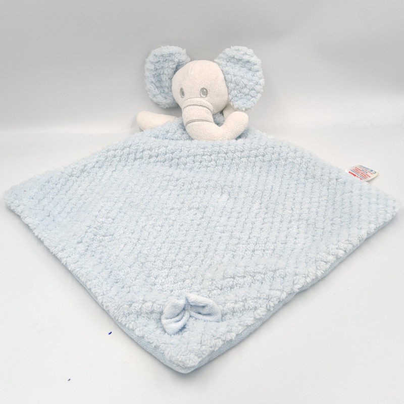Doudou plat éléphant bleu SOFT TOUCH