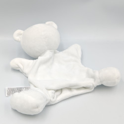 Doudou plat marionnette ours blanc bleu rayé SIMBA TOYS KIABI