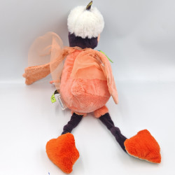 Doudou oiseau orange rose marron Paloma Dans la jungle MOULIN ROTY