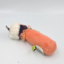 Doudou baton hochet oiseau orange rose marron Paloma Dans la jungle MOULIN ROTY