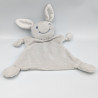 Doudou plat lapin gris blanc clin d'oeil
