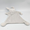 Doudou plat lapin gris blanc clin d'oeil