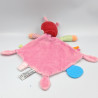 Doudou plat papillon coccinelle rouge rose fleurs INFLUX