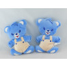 Doudou hochet ours bleu salopette NESTLE 