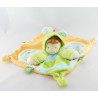 Doudou plat garçon papillon vert bleu jaune NICOTOY
