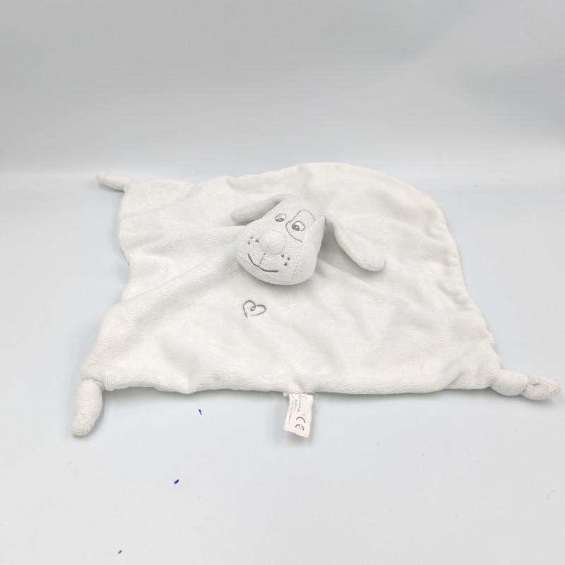 Doudou plat chien blanc TIAMO COLLECTION