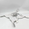 Doudou plat éléphant gris blanc pois PLAYGRO
