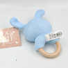 Doudou hochet lapin bleu TOM & KIDDY