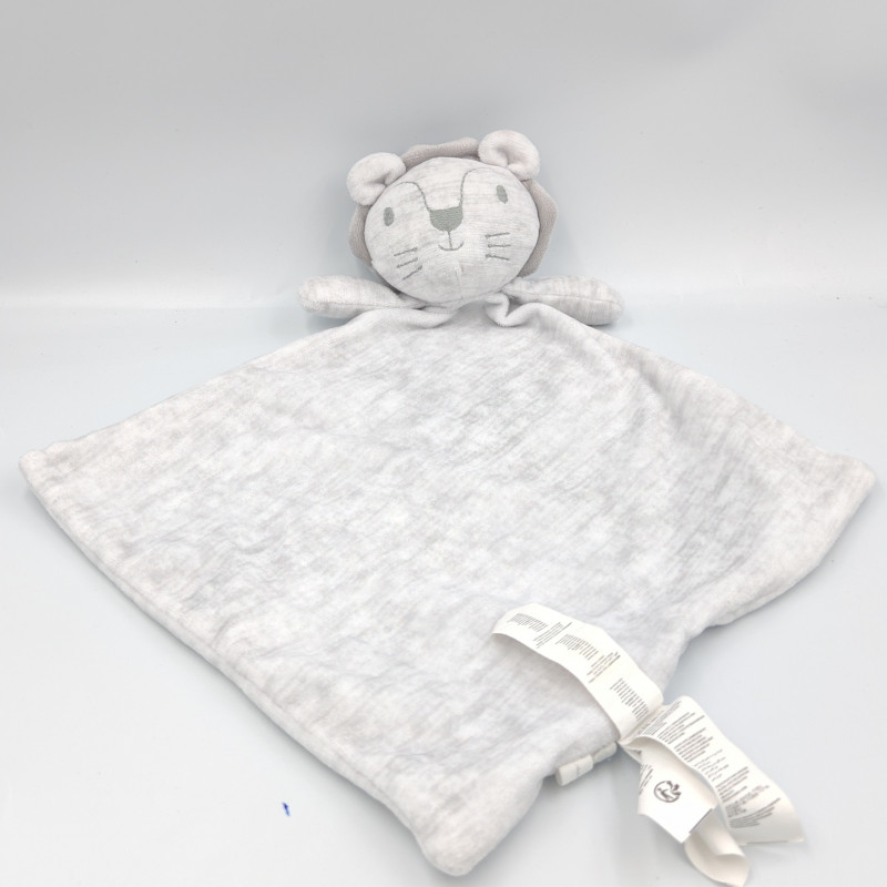 Doudou plat lion gris SERGENT MAJOR