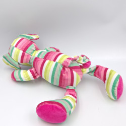 Doudou souris rayé rose blanc vert ORCHESTRA