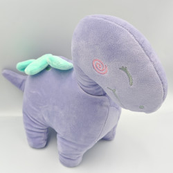 Doudou peluche dinosaure mauve bleu ZDT