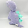 Doudou peluche dinosaure mauve bleu ZDT
