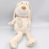 Doudou lapin blanc beige rayé MOZAIC